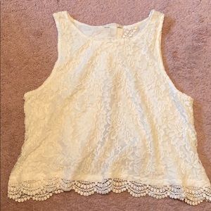 Off-white lace tank top